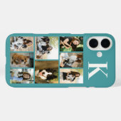 Moderne 8 Huisdier Foto Teal Case-Mate iPhone Case (Achterkant (horizontaal))