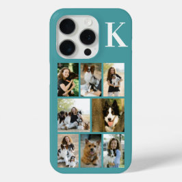 Moderne 8 Huisdier Foto Teal iPhone 15 Pro Case