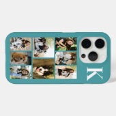 Moderne 8 Huisdier Foto Teal Case-Mate iPhone Case (Achterkant (horizontaal))