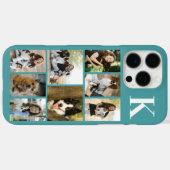 Moderne 8 Huisdier Foto Teal Case-Mate iPhone Case (Achterkant (horizontaal))