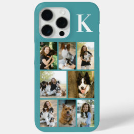 Moderne 8 Huisdier Foto Teal iPhone 15 Pro Max Hoesje