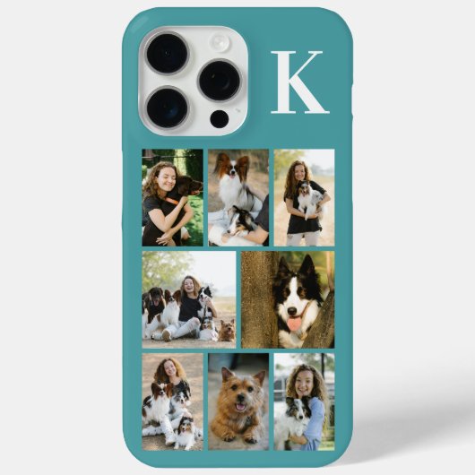 Moderne 8 Huisdier Foto Teal Case-Mate iPhone Case (Achterkant)