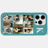 Moderne 8 Huisdier Foto Teal Case-Mate iPhone Case (Achterkant (horizontaal))
