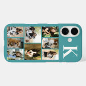 Moderne 8 Huisdier Foto Teal Case-Mate iPhone Case (Achterkant (horizontaal))