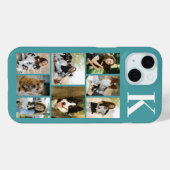Moderne 8 Huisdier Foto Teal Case-Mate iPhone Case (Achterkant (horizontaal))