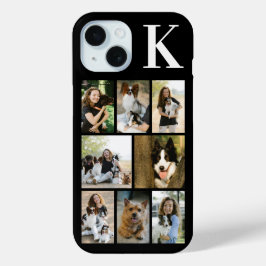 Moderne 8 Huisdier Foto Zwart iPhone 15 Case
