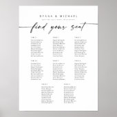 Moderne 8 tafels Vind uw Zitplaatskaart Poster (Voorkant)