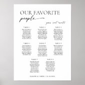 Moderne 8 Tafels Welkom Zitplaatskaart Poster (Voorkant)