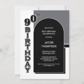 Moderne 90e verjaardag Black Arch Party Kaart (Voorkant)