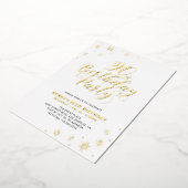 Moderne 90ste verjaardagsfeestje echte Folie uitno Folie Uitnodiging (Gedraaid)