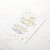 Moderne 90ste verjaardagsfeestje echte Folie uitno Uitnodiging (Gedraaid)