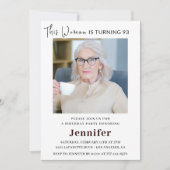 Moderne 93e verjaardag uitnodigingen voor haar fot (Voorkant)