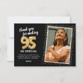 Moderne 95e foto van de volwassen verjaardag bedankkaart (Voorkant)
