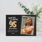Moderne 95e foto van de volwassen verjaardag bedankkaart (Staand voorkant)