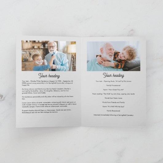 Moderne 9-foto gevouwen begrafenis/viering van het programma (Binnen)