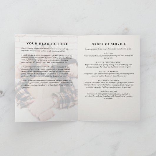 Moderne 9-foto in liefdevolle herinnering gevouwen programma (Binnen)