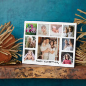 Moderne 9 fotocollage familie is alles quote fotoplaat (Zijkant)