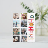 Moderne 9 foto's kleurrijke kerstcadeaupost briefkaart (Staand voorkant)