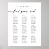Moderne 9 Tafels Vind Je Plaats Zitplaatsindeling Poster (Voorkant)