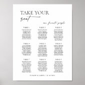 Moderne 9 Tafels Welkom Zitplaats Chart Poster (Voorkant)