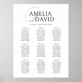 Moderne 9 Tafels Welkom Zitplaatskaart Poster (Voorkant)