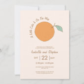 Moderne A Little Cutie Sinaasappel QR Code | Baby  Kaart (Voorkant)