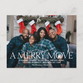Moderne A Merry Move New Home Photo Holiday Moving Aankondigingskaart