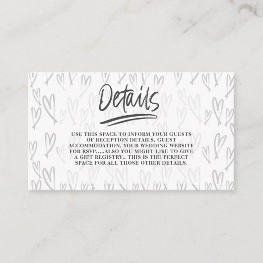 Moderne aanbiedingen voor zwarte en witte bruiloft informatiekaartje (Voorkant)