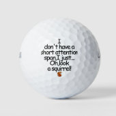 Moderne aandachtsspanne Eekhoorn Zwarte Tekst Golfballen (Voorkant)