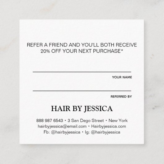 Moderne Aandeel het liefdeswit verwijst een vriend Informatiekaartje (Achterkant)