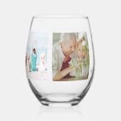 Moderne aandenken fotocollage beste oma ooit wijnglas zonder voet (Voorkant)