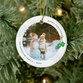 Moderne Aandenken Groene Handschoenen Foto Keramisch Ornament