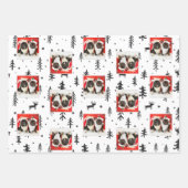 Moderne Aangepast 3 Foto Pet Dog Holiday Inpakpapier Vel (Voorkant 3)