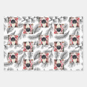 Moderne Aangepast 3 Foto Pet Dog Holiday Inpakpapier Vel (Voorkant 2)