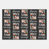 Moderne Aangepast 3 Foto Pet Dog Holiday Inpakpapier Vel (Voorkant)