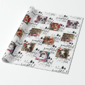 Moderne Aangepast 6 Foto Dog Black White Typografi Cadeaupapier (Uitgerold)