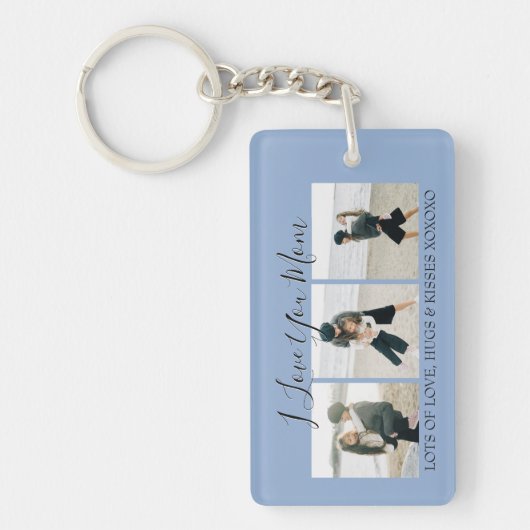 Moderne Aangepast I hou van je moeder | 3 Foto-Sle Sleutelhanger (Voorkant)