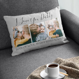 Moderne Aangepast I hou van je papa   3 Foto Kussen