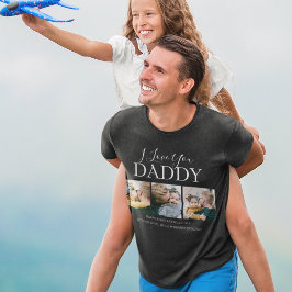 Moderne Aangepast I hou van je papa | 3 Foto T-shirt