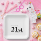 Moderne Aangepast om het even welke 21e naamdatum  Papieren Bordje (Feest)