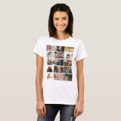 Moderne Aangepaste 12 foto-Collage familie op maat T-shirt (Voorkant volledig)