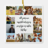 Moderne aangepaste 12 foto collage met citaat keramisch ornament (Voorkant)