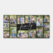 Moderne aangepaste 14 foto collage familie script bureaumat (Voorkant)
