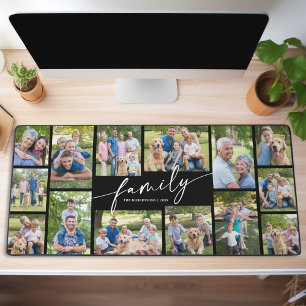 Moderne aangepaste 14 foto collage familie script  bureaumat