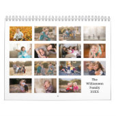 Moderne Aangepaste 15 Maanden Witte Foto Kalender (Hoes)