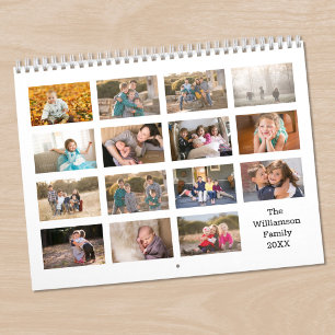 Moderne Aangepaste 15 Maanden Witte Foto Kalender