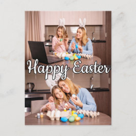 Moderne aangepaste 2-foto familie Pasen Briefkaart