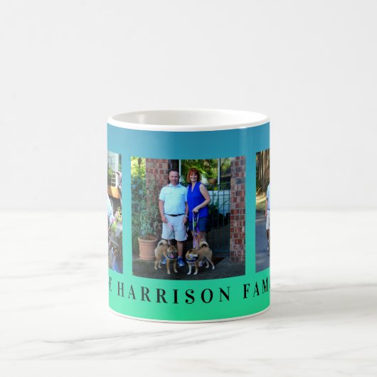 Moderne, aangepaste 3-fotoserie collage koffiemok (Center)