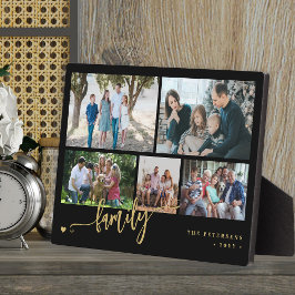 Moderne aangepaste 5 foto collage familie  fotoplaat