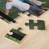 Moderne aangepaste 8 foto collage familie script legpuzzel (Zijkant)